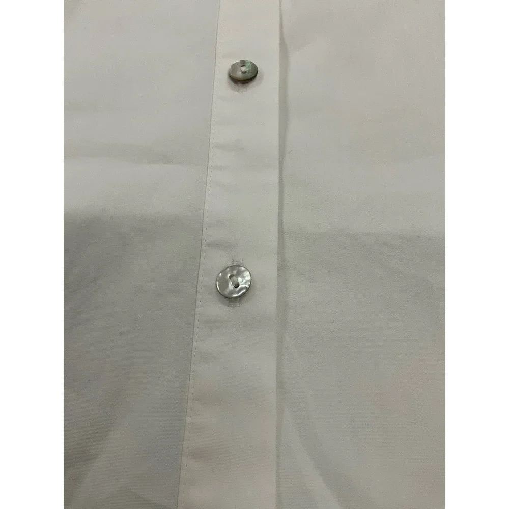 J. Jill The White Shirt Collection L Classic Long Sleeve Unique Button Side Seam - Picture 6 of 8